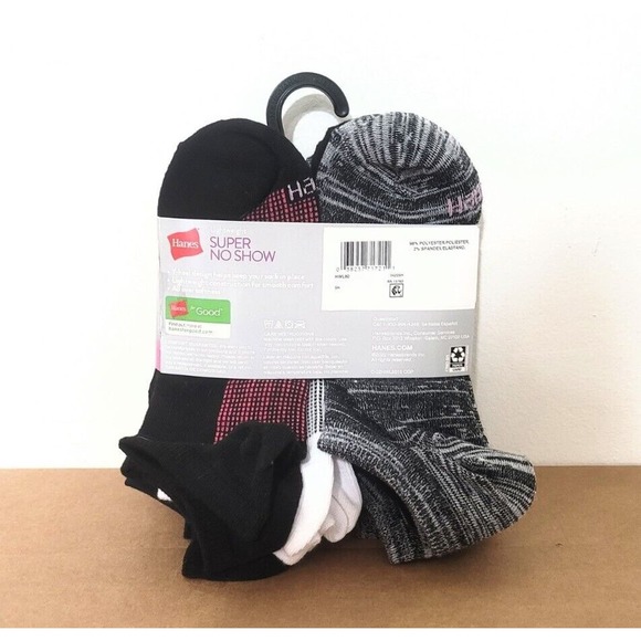 Hanes Lightweight Super No Show Socks NEW Womens Size 5-9 Pack Of 10 Pairs - Picture 2 of 4